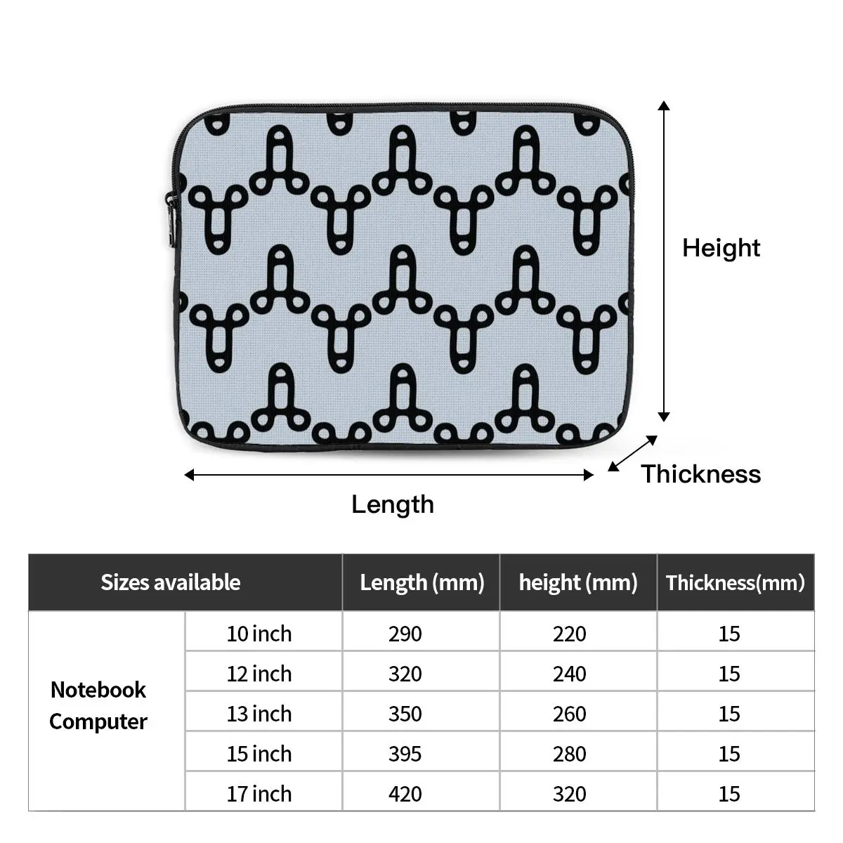 Penis Icon Pattern Light Notebook Laptop Bag Case Pouch Notebook Sleeve Cover Bag Tablet Shockproof Case Bag