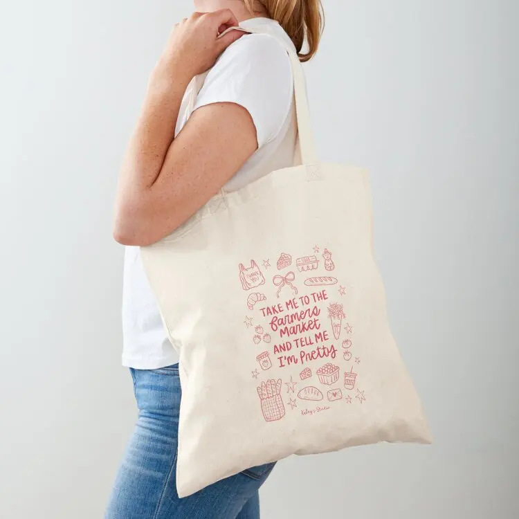 Farmer’s Market Tote Bag Custom bag Women's shopping bag for beach hand