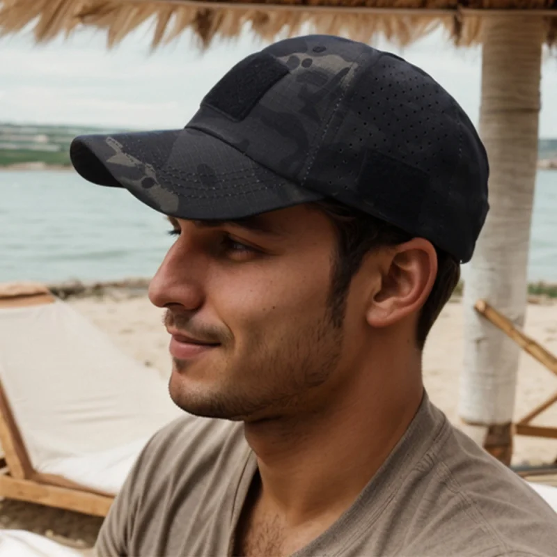 قبعة بيسبول رياضية كاجوال قابلة للتنفس للرجال، قبعة شمس عسكرية، قبعة تكتيكية للتدريب العسكري، قبعة دلو