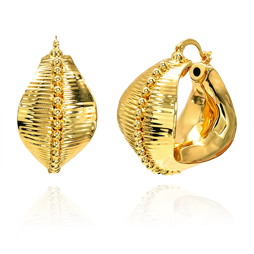 YTJX Modischer runder 18 Karat vergoldeter Kupferring für Damen, Ohrringe, Party-Geschenke, Schmuck, Accessoires, Alltagskleidung, 2025, neue Weihnachten – Detail 3