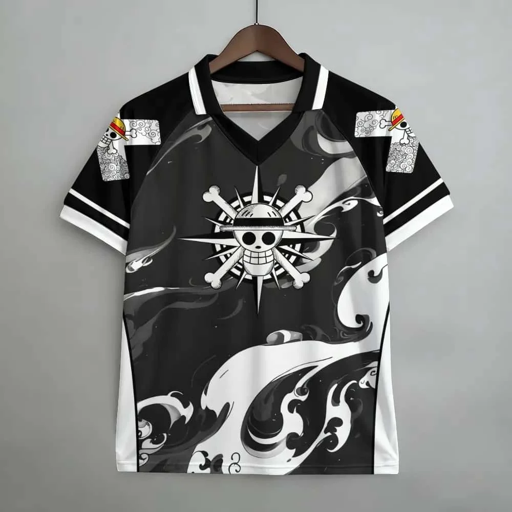 Anime Enthusiast Nika Luffy Skeleton Pirate Element Children's Loose and Breathable Sports and Leisure Multifunctional T-shirt