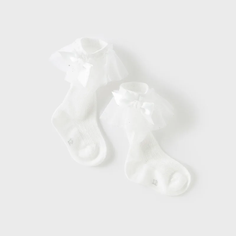 Dave Bella Fashion Casual Girls Princess Socks Cute Baby White Lace Elastic Socks Summer Children's Clothes DB2251685