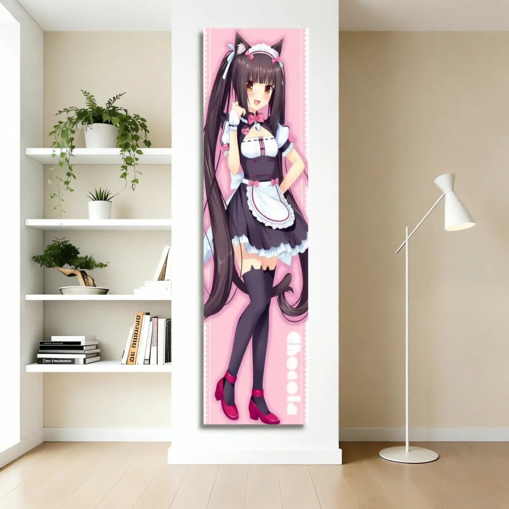 1pc N-Nekopara A-Anime Vertical Long Tapestry, Kawaii Pink Psychedelic, Girls Dorm Room Anime Decor