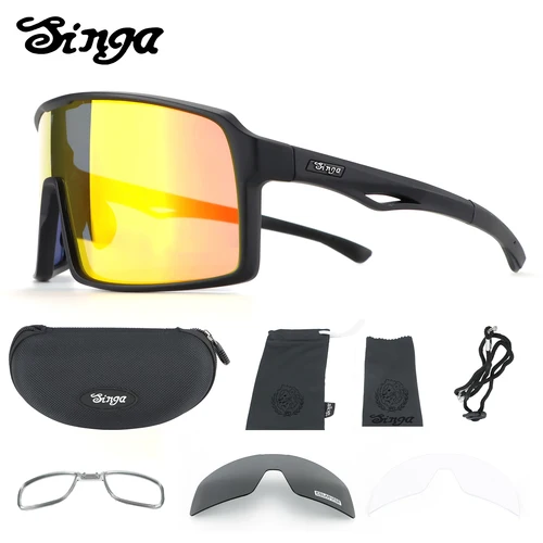 Imagen 2 del producto Gafas de sol para ciclismo, gafas para bicicleta, gafas deportivas oscuras, gafas para ciclismo singa, lentes polarizadas negras, gafas para bicicleta al aire libre