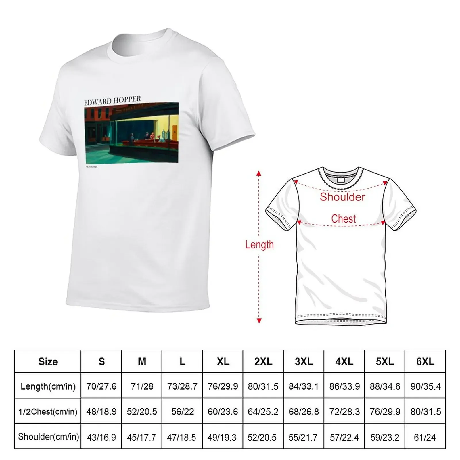 Edward Hopper Nighthawks T-Shirt blacks anime clothes Men's clothing