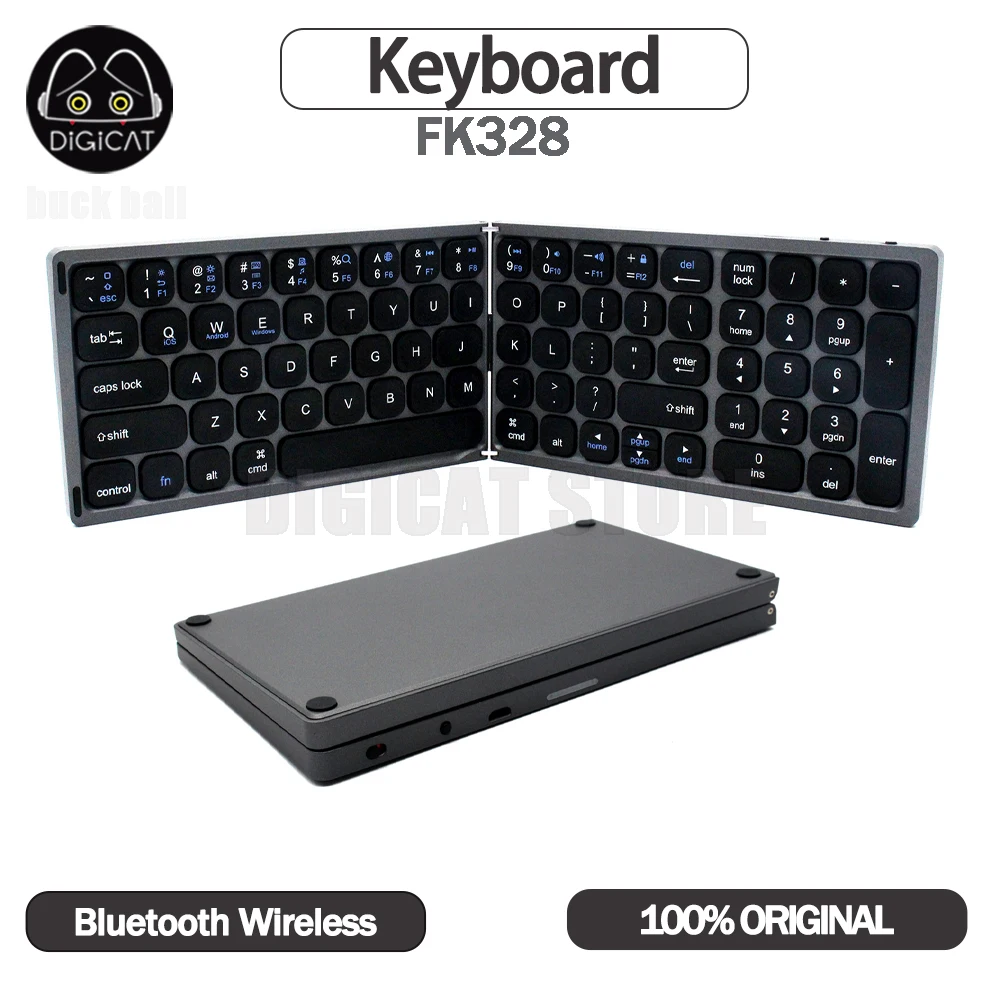 

Fk328 Foldable Keyboard 81 Keys Silent Bluetooth Wireless Keyboards Portable Keyboard With Digital Area For Win/Android/iOS Gift