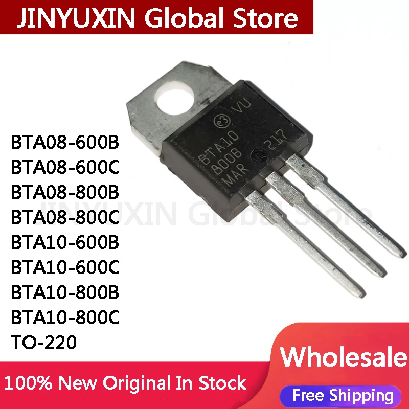 10Pcs BTA08-600B BTA08-600C BTA08-800B BTA08-800C BTA10-600B BTA10-600C BTA10-800B BTA10-800C BTA08 BTA10 TO-220 IC Stock