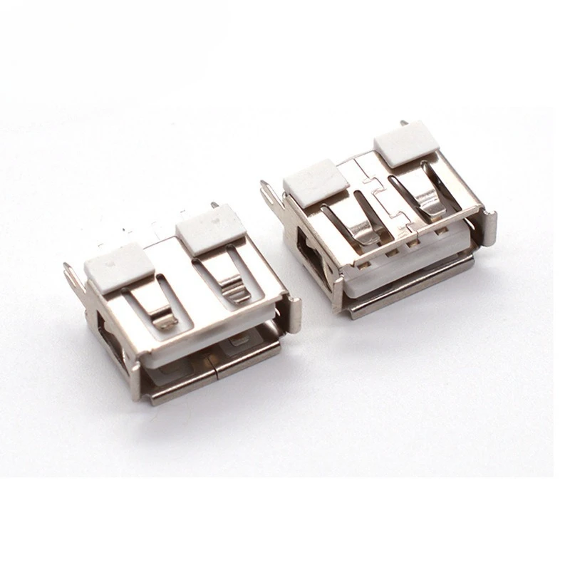10pcs USB 2.0 Type A Female Jack Port 4Pin DIP Soldering Connector PCB Socket USB-A Type Right Angle