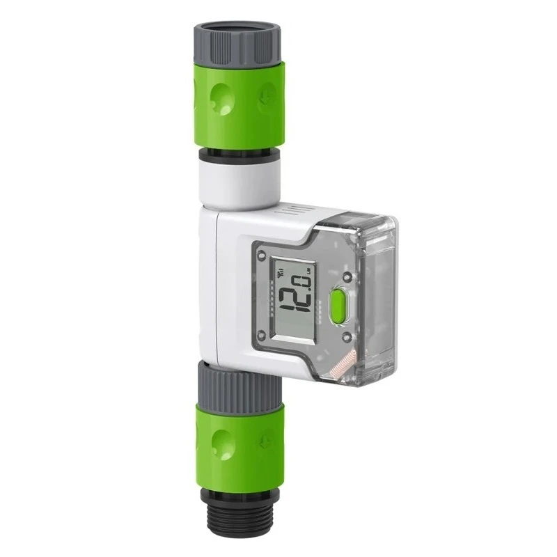 

Smart Wifi Water Flow Meter Gauge 3/4" Outdoor Garden Faucet Hose Digital LCD Watering Irrigation Consumption History Monitor