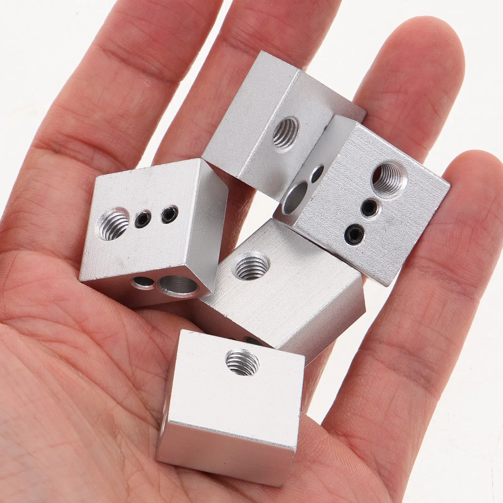 

5Pcs Premium Aluminum 3D Printer Heater Block Stable Heat Distribution Quick Install 3D Printing Parts Heating Block for DIY