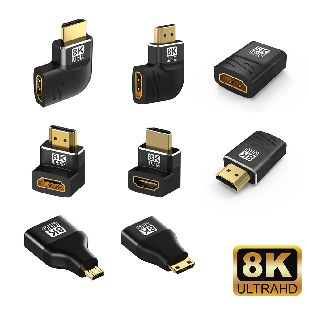 8K HDMI 2.1 Adapter Mini HDMI Micro HDMI 270 90 Grad 8k 60hz Stecker auf Buchse für HDTV PS5/4 Laptop 8k HDMI Verlängerung – Detail 2