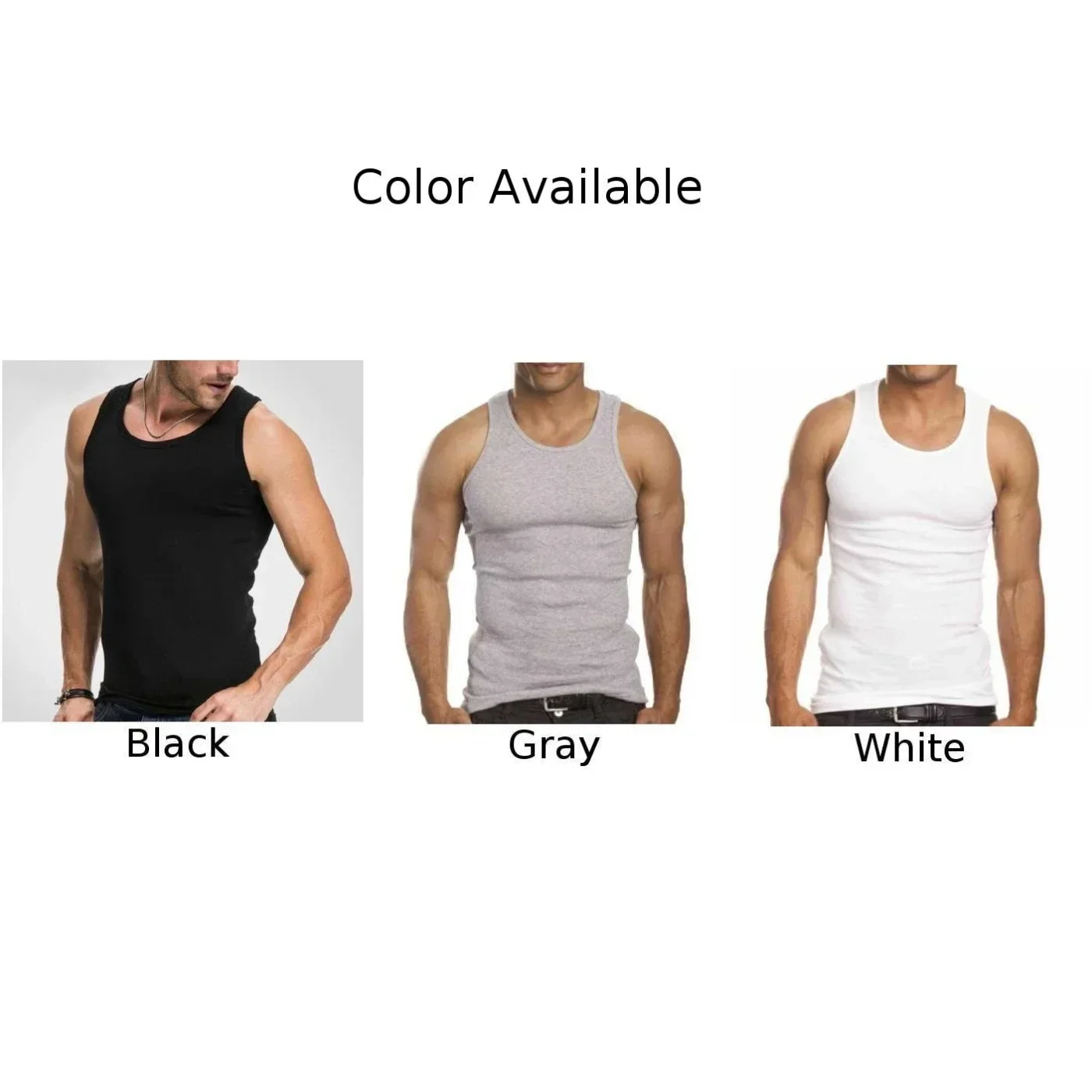 Summer Men\'s Tank Tops Solid Color Sleeveless Undershirt Vest Gym Workout Stringer Fitness T-Shirt Singlet Tops Men Clothing