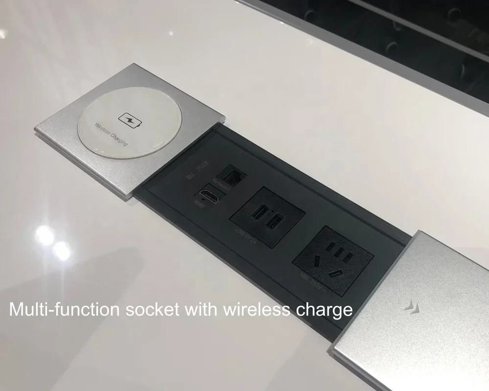 2026 CEO Wireless Charging L Shape Smart Table Modern White Home Office Furniture High Tech Boss Manager Executive Office Desk