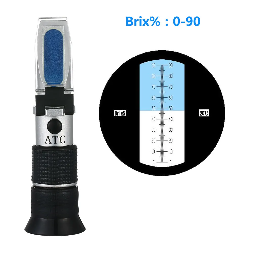 For handheld refractometer honey sugar meter 0-90% optical refractometer sugar meter, high fructose sugar meter