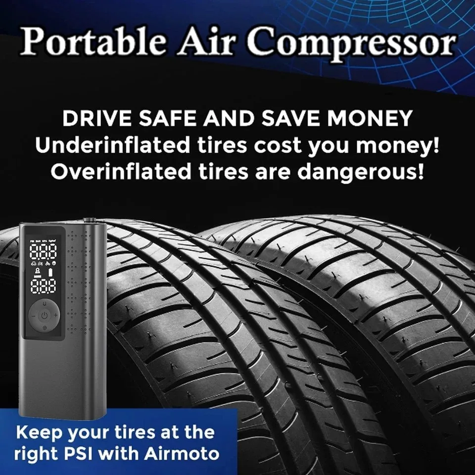 Car Air Pump Tire Inflator Portable Compressor Digital Cordless Car Tire Inflator for Motorcycle Bike Ball