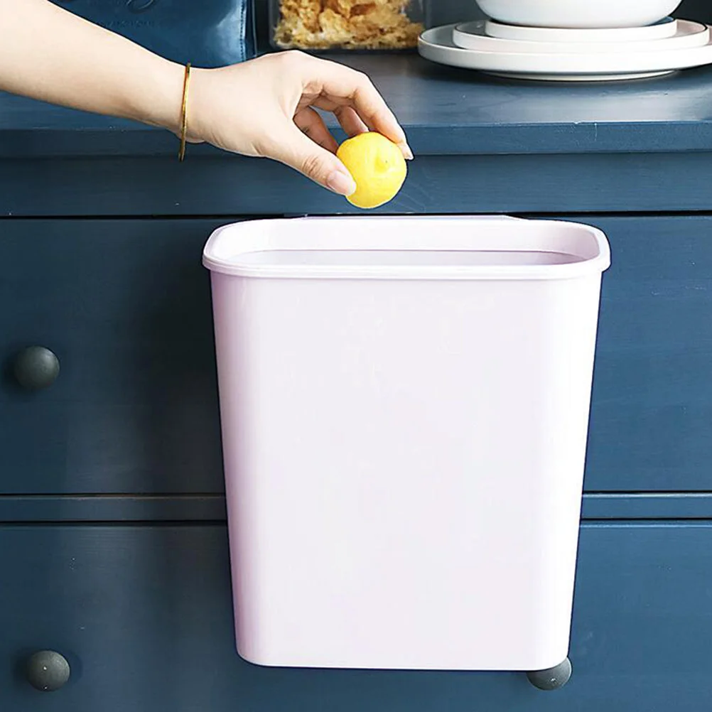 

Hanging Cabinet Garbage Bin Kitchen Storage Box Multifunctional Odorless Plastic Organizer Home Office Use (Apricot)