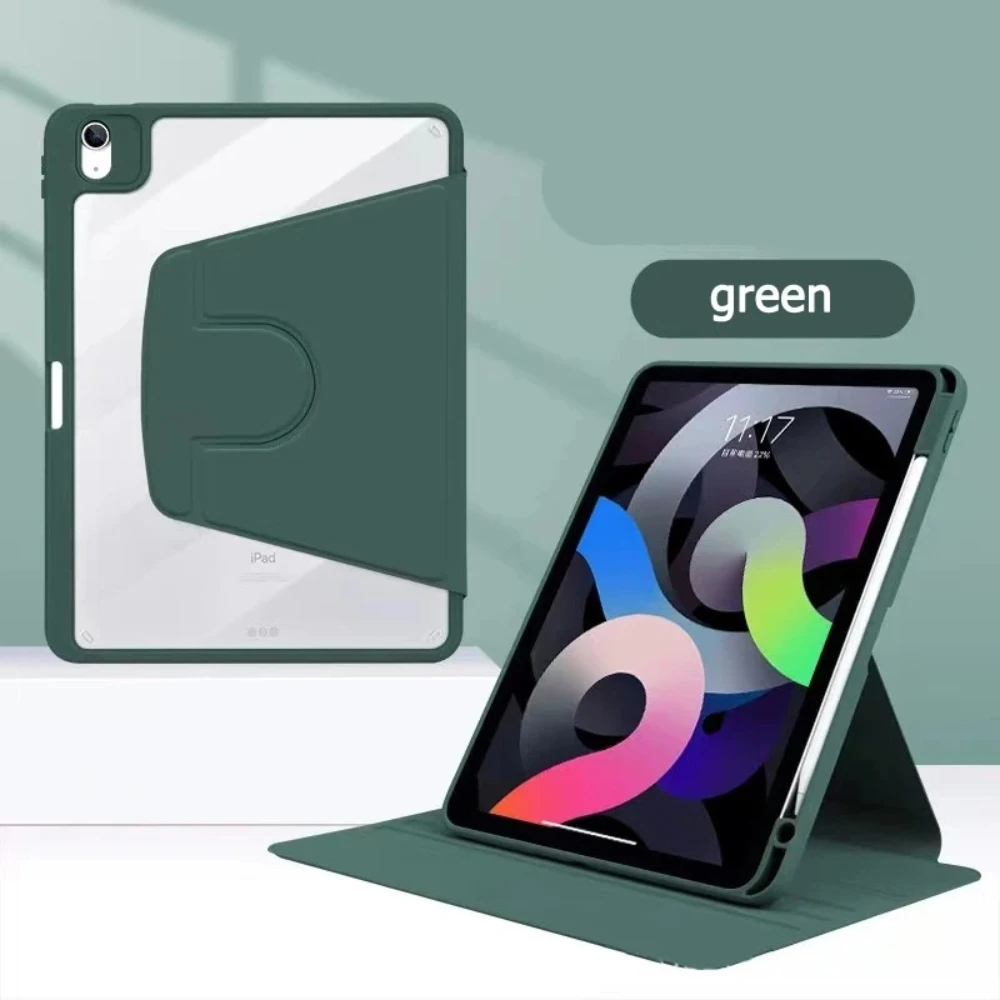 360 Rotation Case for iPad Air 13 Inch Case M4/M3/M2(2026/2025/2024) Acrylic Back Cover With Pencil Holder Auto Sleep And Wake