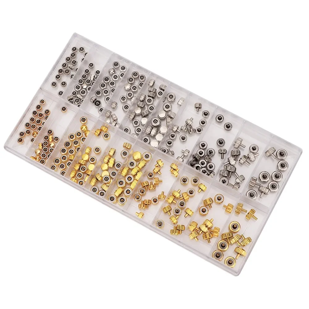 Precision Steel Watch Crown Parts Silver Gold Watch Crown Kit Watch Repairing Tool Watch Repair