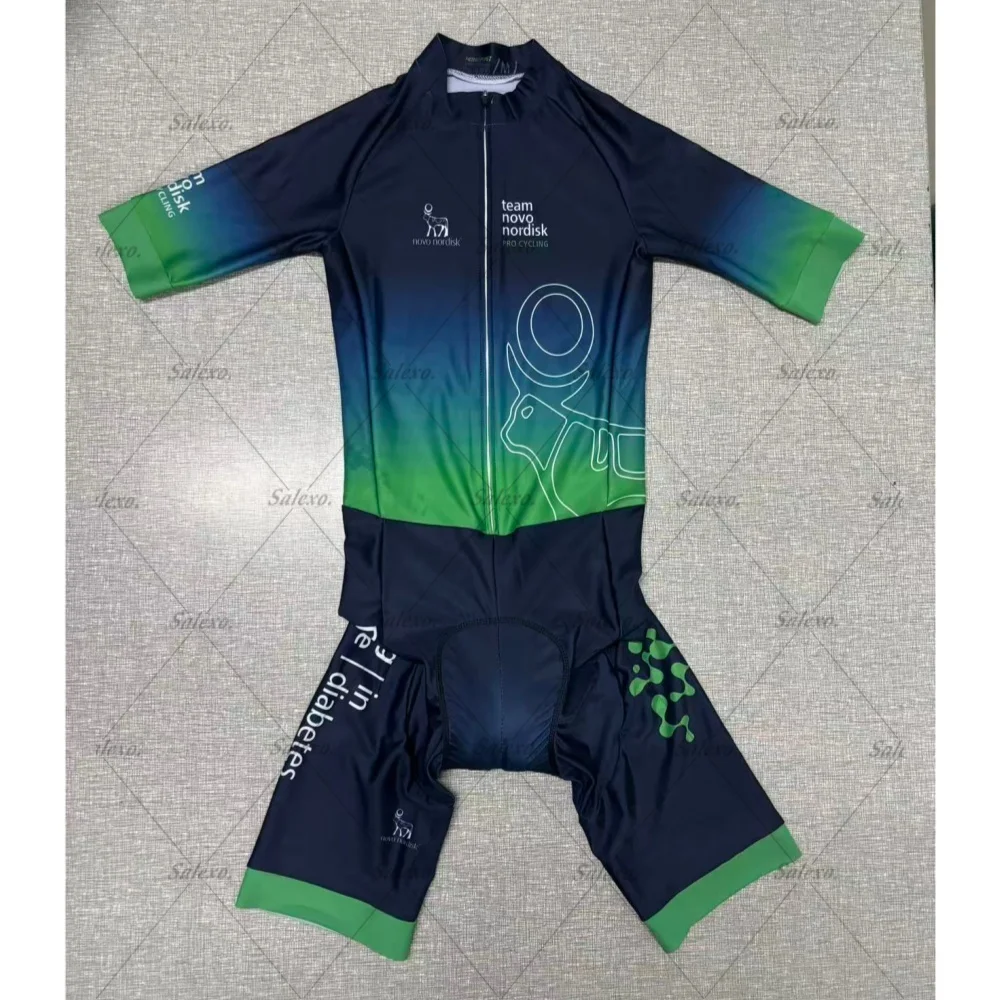 

2026 LASER CUT Triathlon Skinsuit NOVO NORDISK TEAM Bodysuit SHORT Cycling Jersey Bike Bicycle Clothing Maillot Ropa Ciclismo