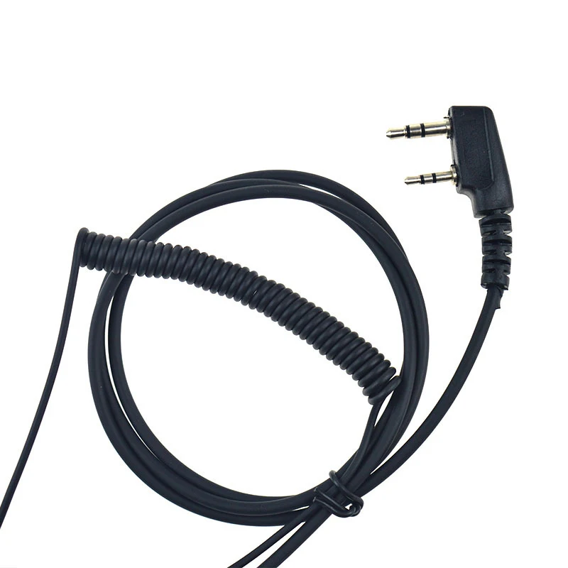 Walkie talkie earphone winding cable with spring cable, pull resistant high-grade headset universal ear cable