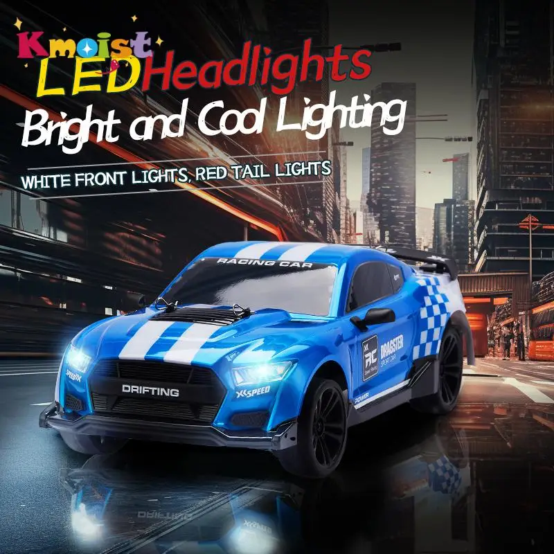 1:14 RC Car 2.4G Remote Control Vehicle Gyroscope 4WD Racing Lights Mustang High Speed Drift Racing Toys for Boys Kids Gifts