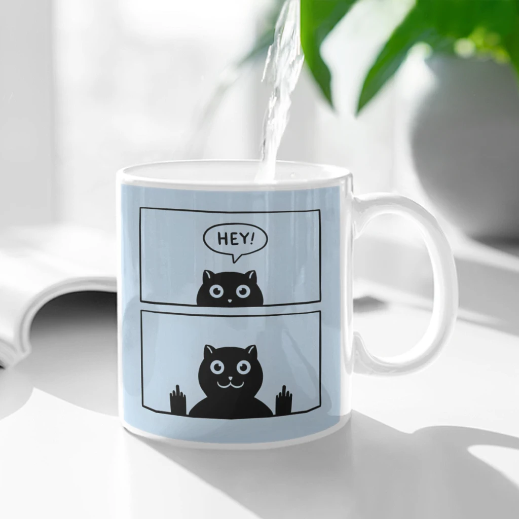 

Cat Surprise Ceramic Cup Coffee Oatmeal Breakfast Cup Creative Personality Mug
