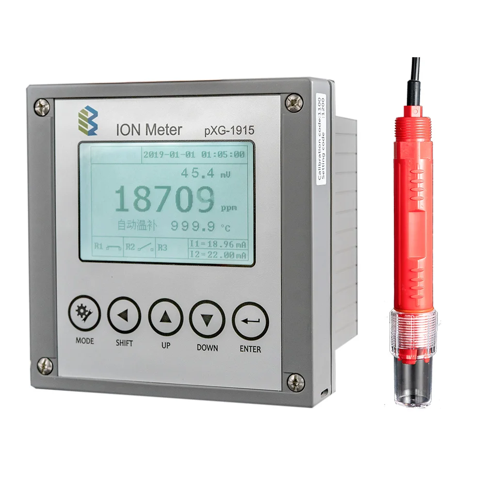 PXG-1915 DC 9-36V Power Water Quality Monitor 4-20mA Relay Dosing Pump System Ammonia Controller