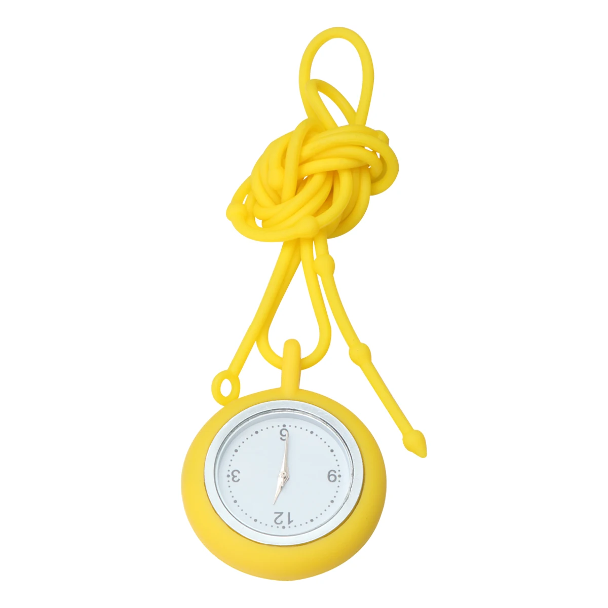 

Small Lovely Round Silica Gel Rope Quartz Watch For Nurse Necklace Hanging Durable Long-Lasting Simple Design Yellow Dial Random