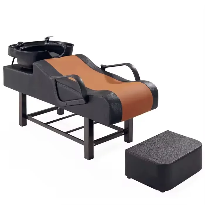 2026 Beauty Portable Barber Shop Furniture Washing Equipment Shampoo Bed Comfortable Lying Shampoo Bed With Bowl