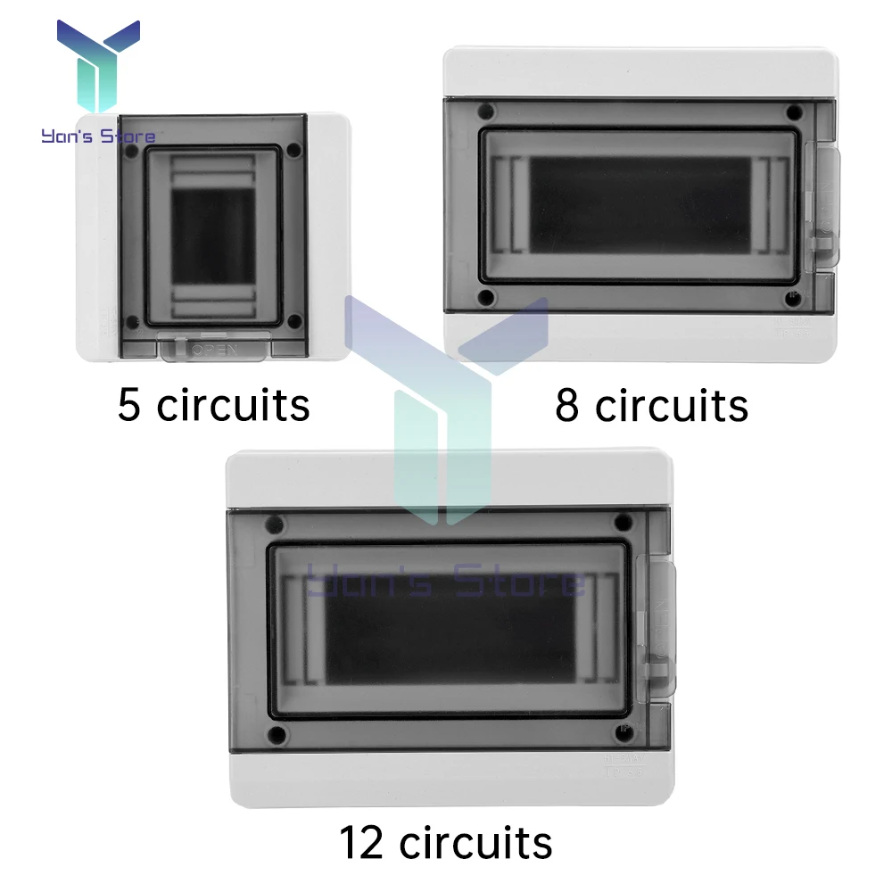 1Pcs HT-5 HT-8 HT-12 Series Junction Box 5/8/12 WAY PC Plastic Outdoor Electrical IP65 Waterproof Distribution Switch Box