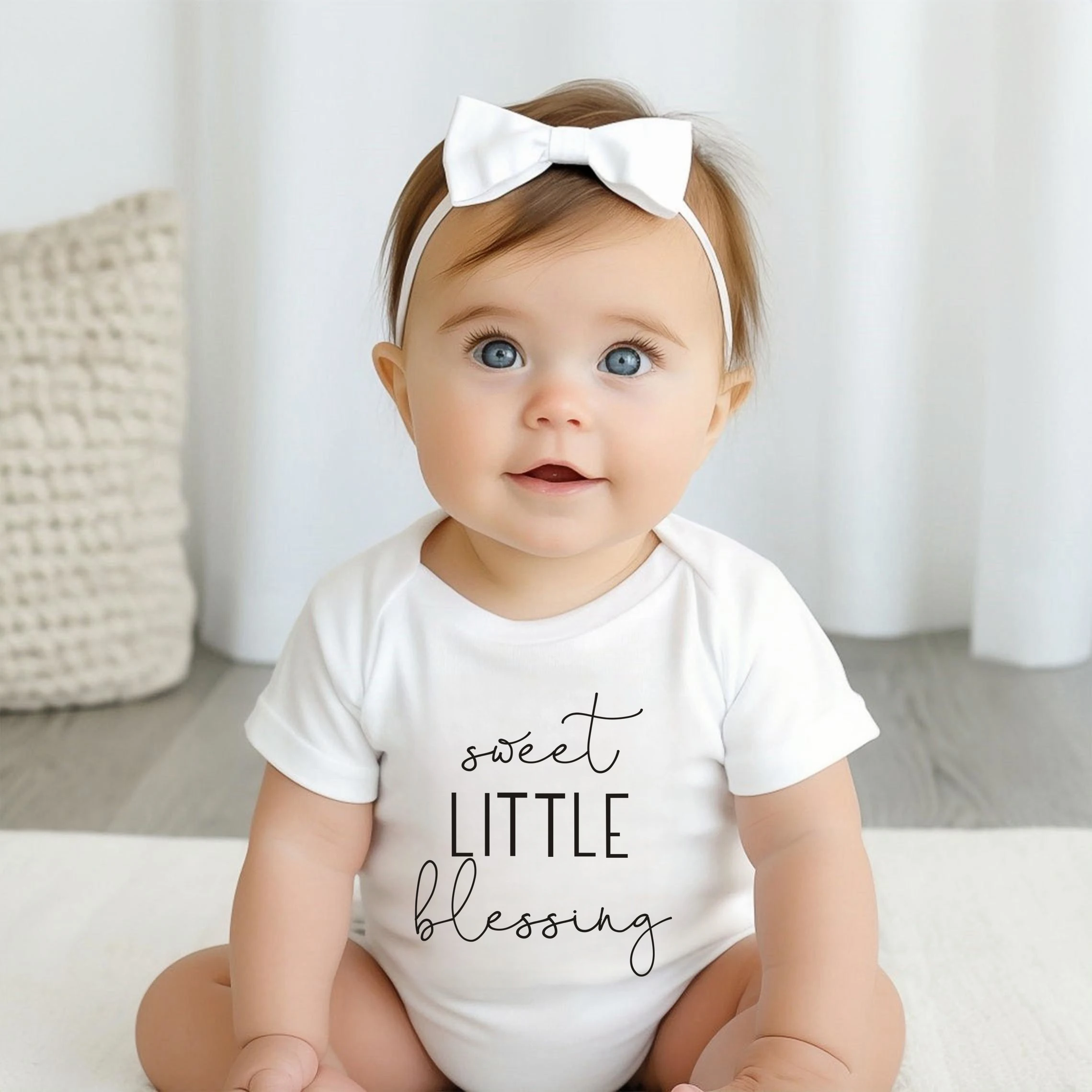 Sweet Little Blessing Baby Bodysuit Pregnancy Announcement Romper Infant Jumpsuit Newborn Girl Clothes Infant Outfit