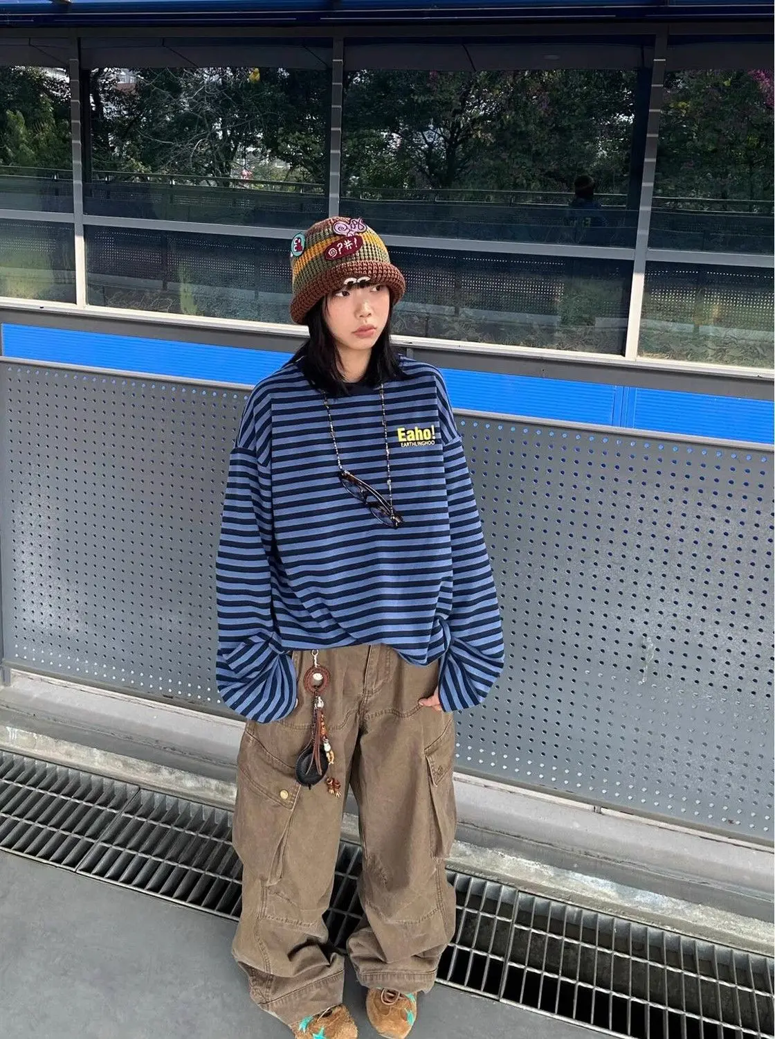 WCFCX STUDIO تصميم متعدد الجيوب سروال عالي الشارع للنساء 2025 جينز واسع الساق قابل للغسل عالي الخصر Y2K بنطلون فضفاض #4