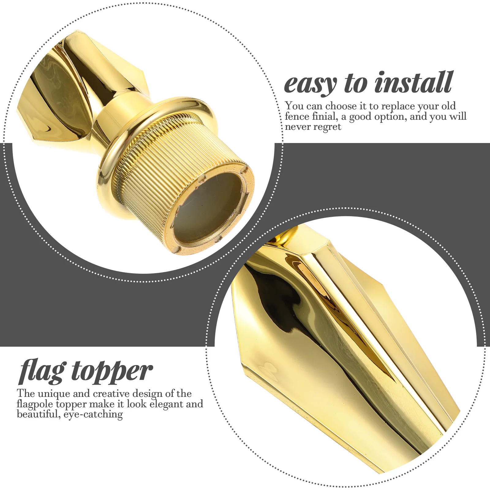 

Plastic Flag Topper Flag Pole Head Replacement Easy Install Decorative Flagpole Tip for Conference Room Decoration DIY Use