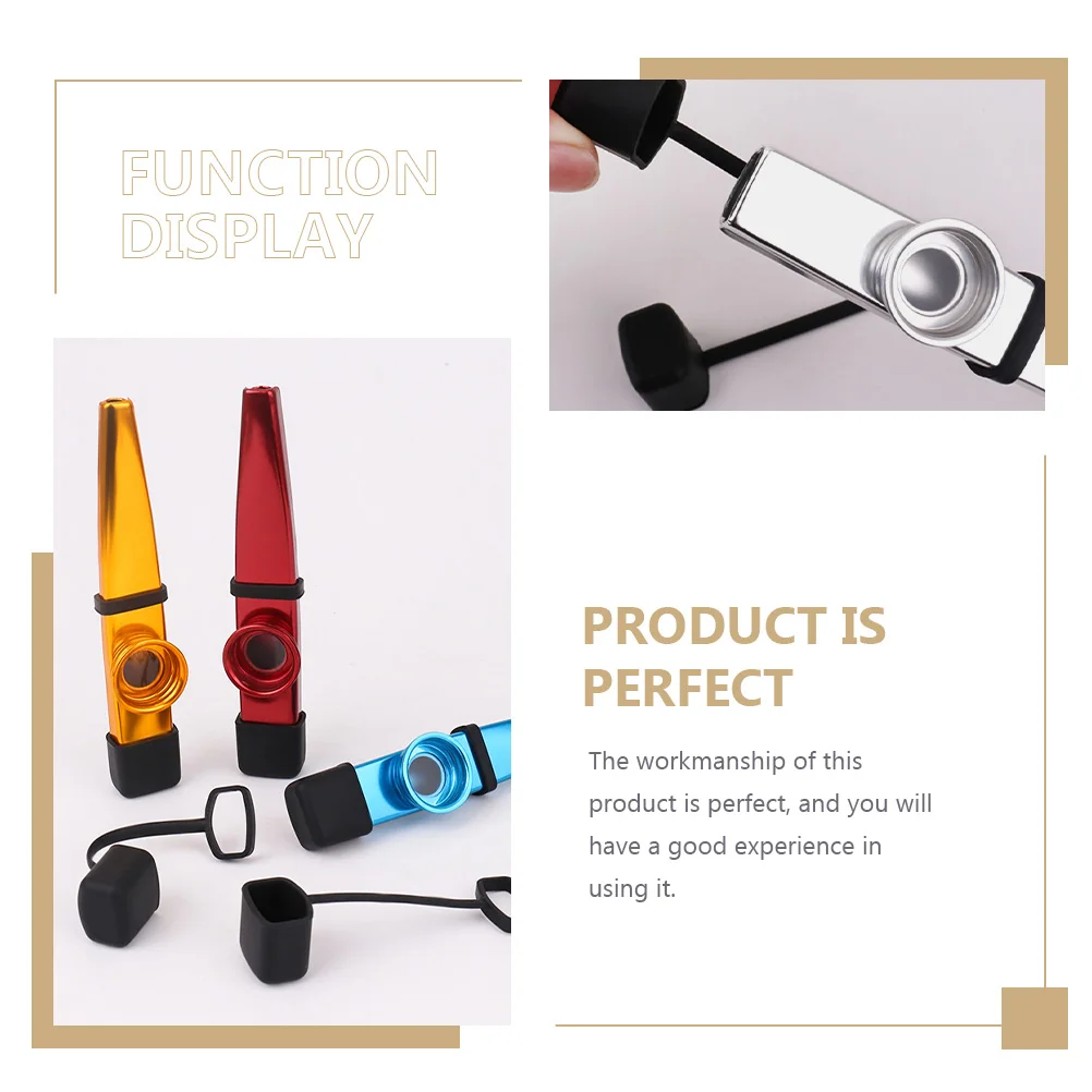 

6pcs Kazoo Cover Silicone Mouth Guard Waterproof Dustproof Music Accessories Black Decor Practical Creative Design