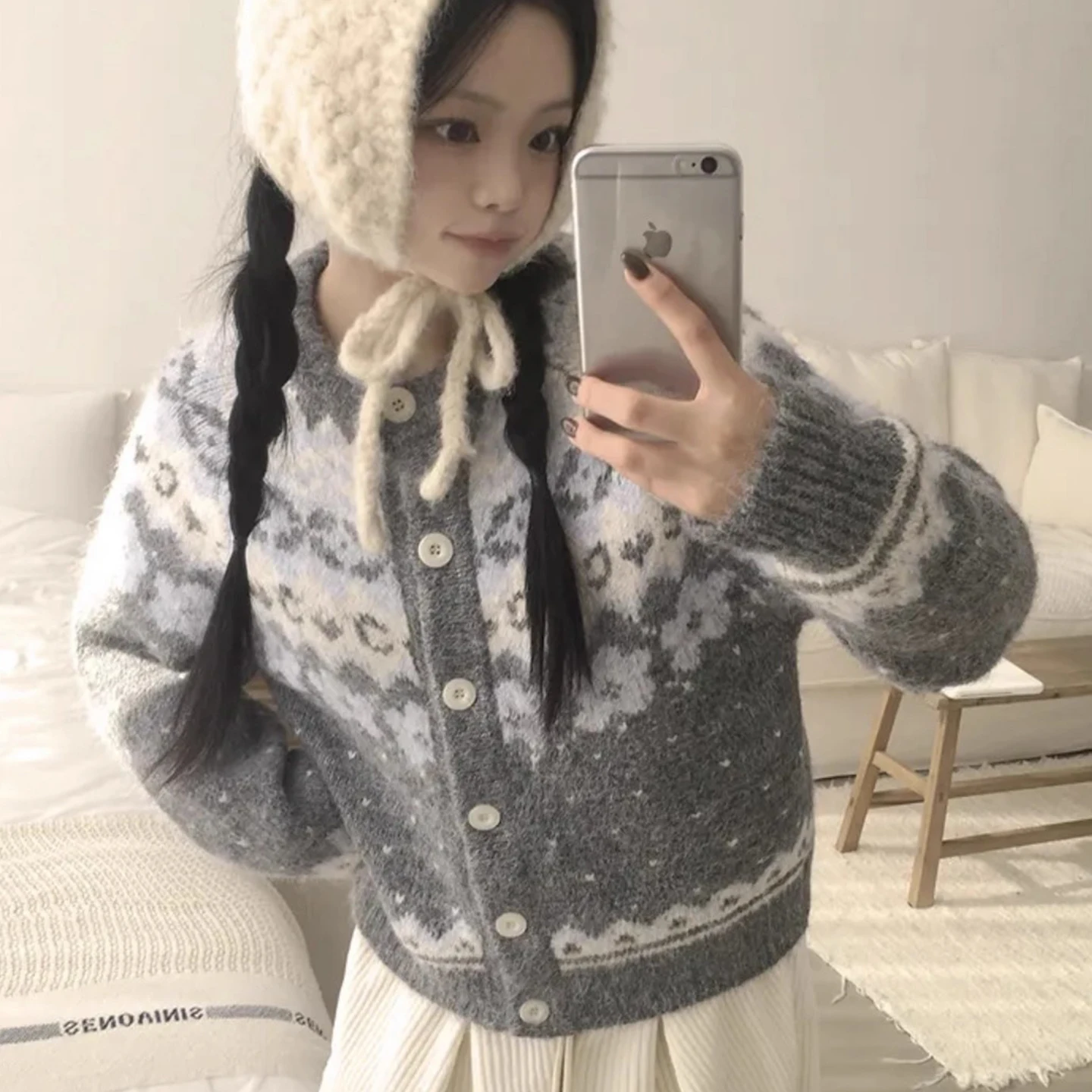 السيدات لينة مريحة محبوك سترة معطف اللون Blo زر واحد شتاء جديد Sle تخفيف Sle فضفاضة تناسب طويلة Sve جولة Ne