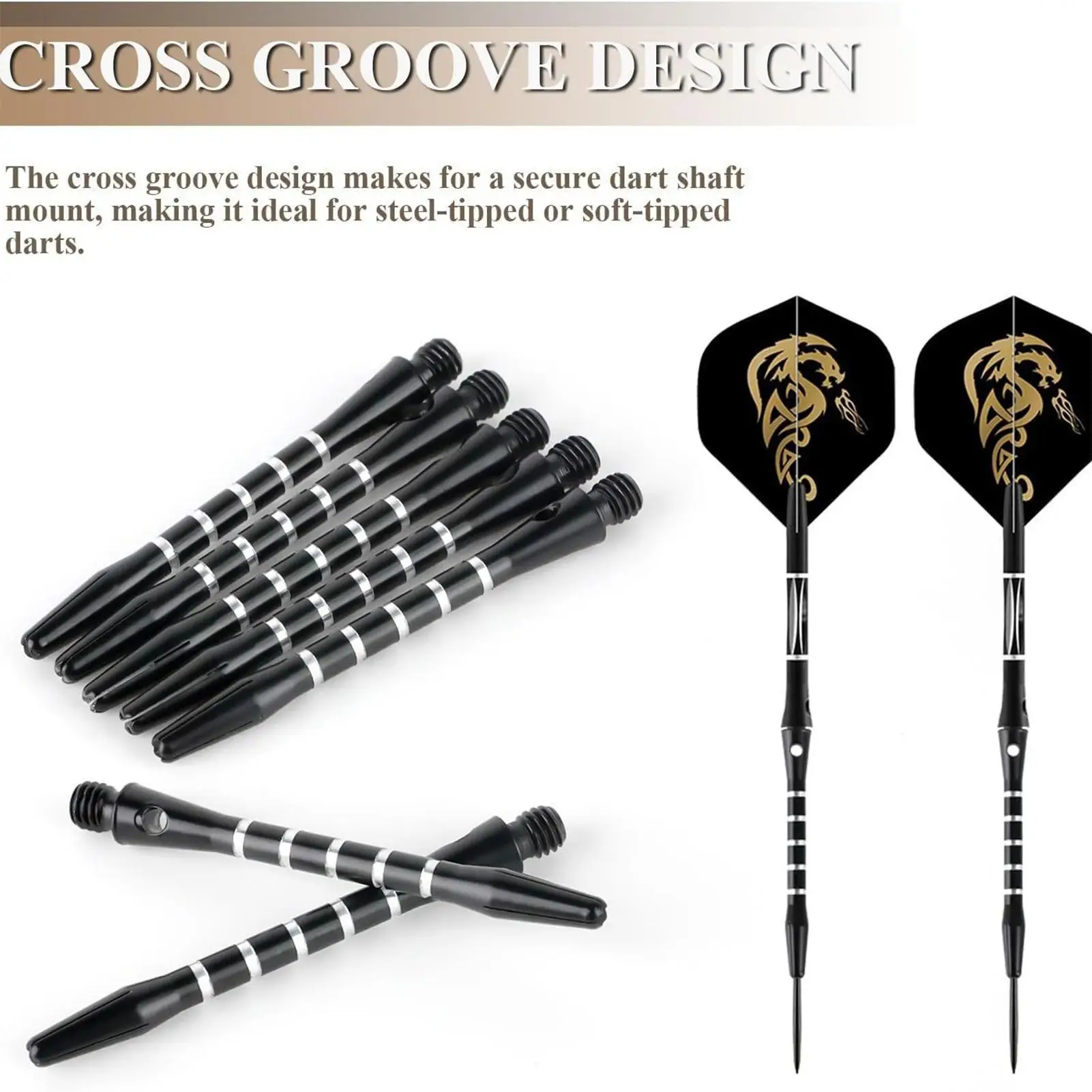 

15 Pcs Aluminum Alloy Dart Shafts Replacement Parts for Steel Tip Soft Tip Darts Indoor Outdoor Game Sports Bar Entertainment