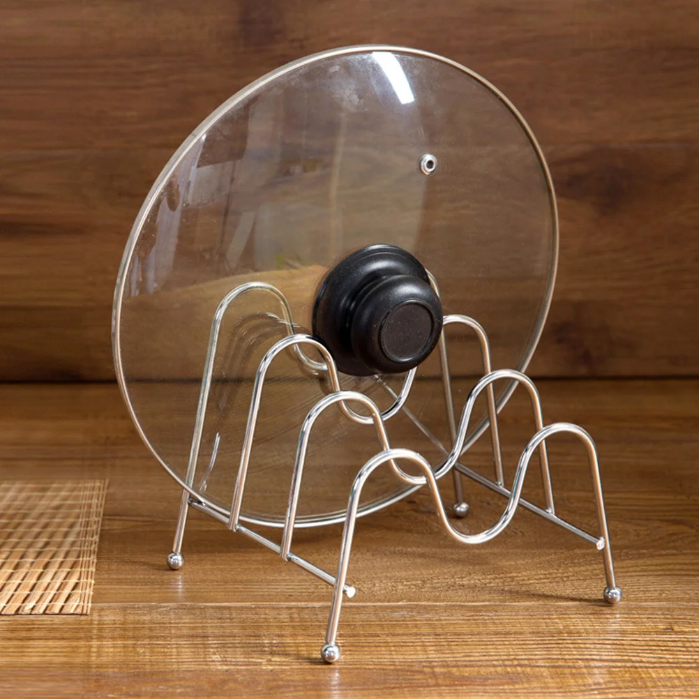 

Stable Structure Pot Cover Organizer Dish Drying Rack Multi-Use Lid Stand for Pots Pans Kitchen Organization Space Saving Tool