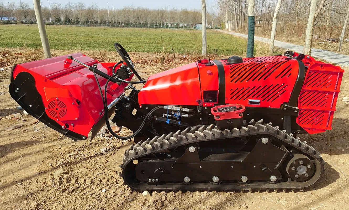 All Terrain Crawler Forestry Mulcher Remote Controlled Brush Shredder for Uneven Mountain Terrain Mowing Job