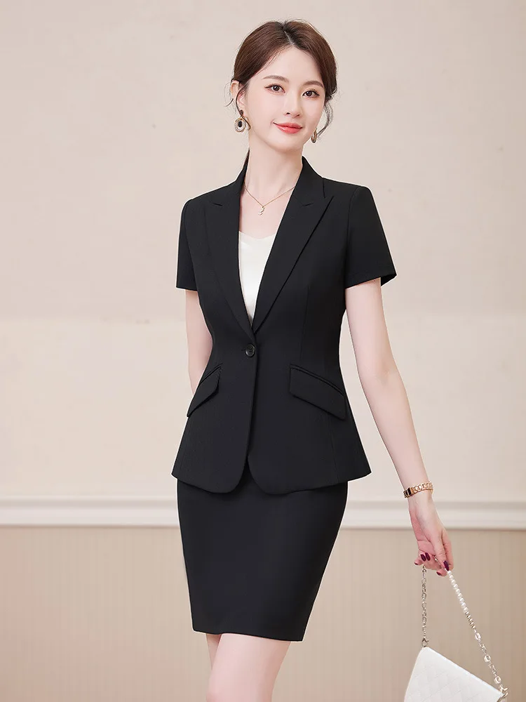 Elegant and fashionable women's professional suits, formal attire, summer Korean-style high-end blazers, workwear, slim-fit jack