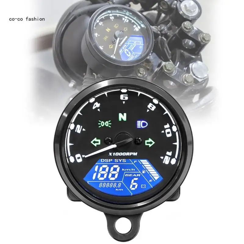 517B Scootor Motorbike Speedometer Gauge Mile Odometer Tachometer Meter for CG125 12V