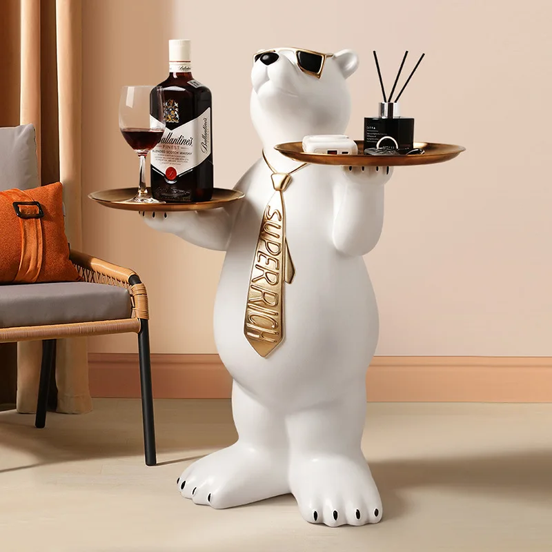 

Polar Bear Large Landing Ornaments Statue Living Room Figure Ornaments Sofa TV Cabinet Floor Pallet Aesthetic Home Decoration