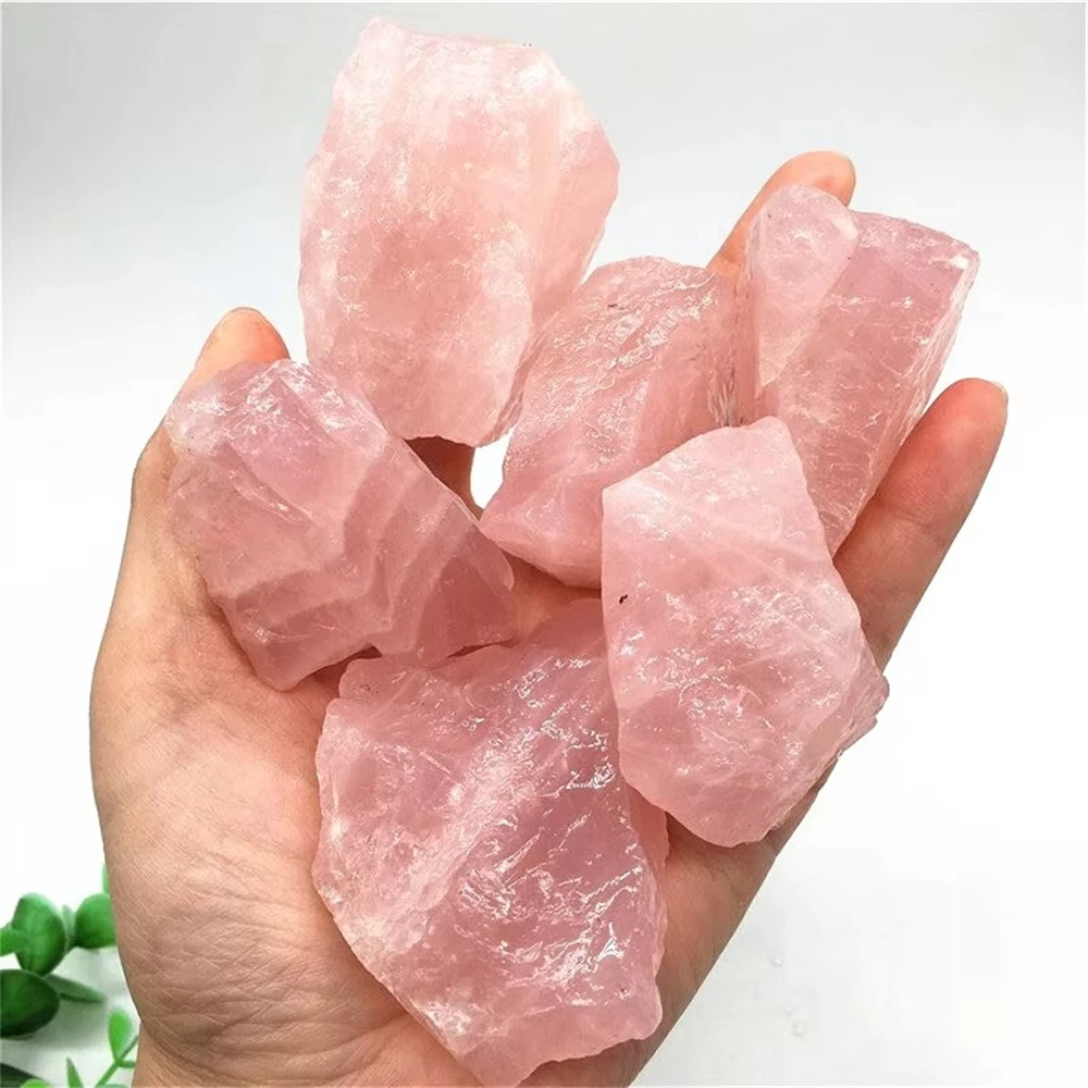 Natural Rose Quartz Rough Raw Crystal Healing Reiki Mineral Specimen Rock Stone 5-300g