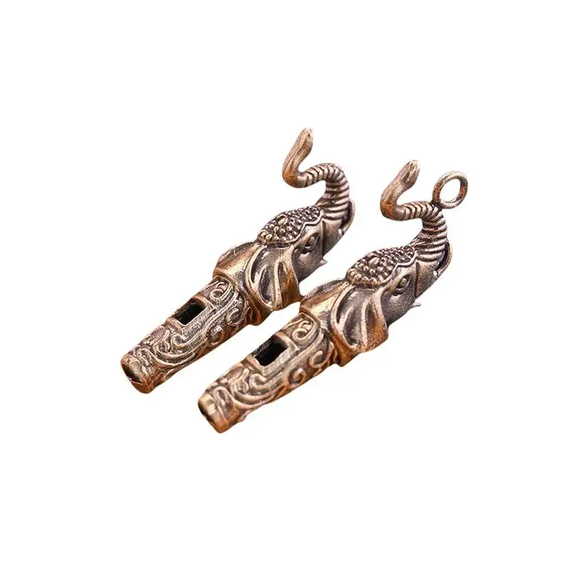 1Set Vintage Brass Whistle High Decibel Crisp Sound Durable Portable Whistle For Fishing Hiking Outdoor Emergency Use