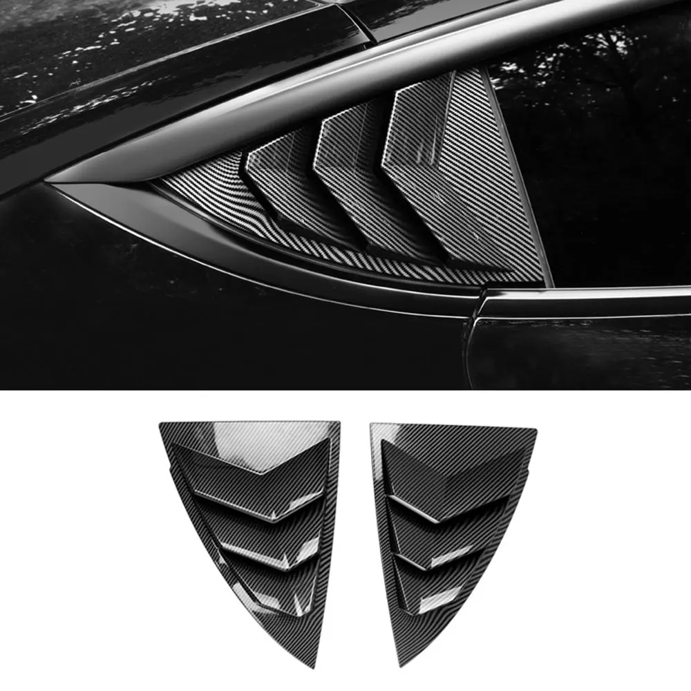 2pcs Car Rear Window Shutter Cover Trim Window Louver Side Vent Trim For Tesla Model 3 Model Y 2017-2022 2023 Accessories