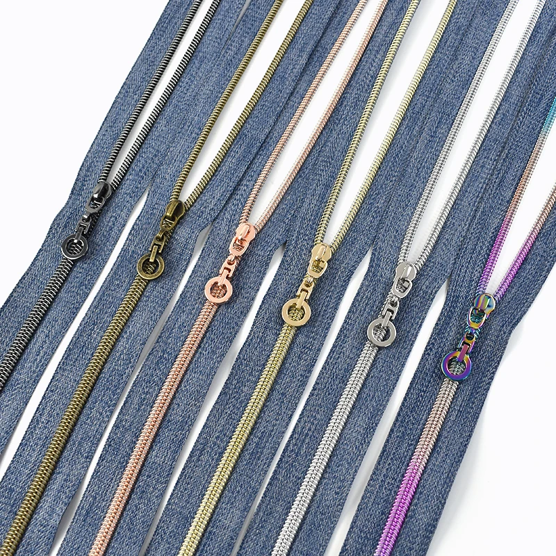 

2-10M 5# Nylon Zipper Roll+Zip Puller Head Denim Jacket Decor Zippers Repair Kit Clothing Sewing Zips DIY Handmade Accessories