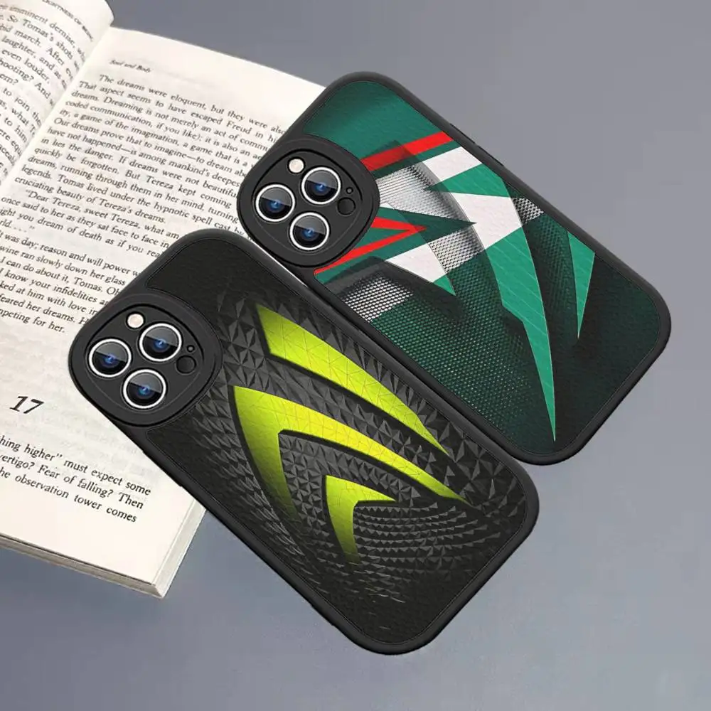 Coque de téléphone en cuir rigide avec logo Nvidia et réalisations exceptionnelles pour iPhone 14 13 16 Mini 15 14 11 12 Pro Max Plus Fundas