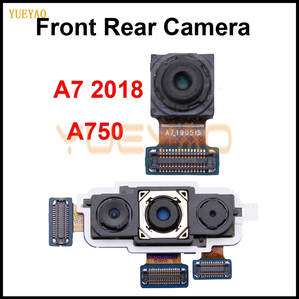 Cámara trasera para Samsung Galaxy A7 2018 A750 A750F, módulo de cámara grande y pequeña, Cable flexible trasero, Cable flexible de cámara frontal