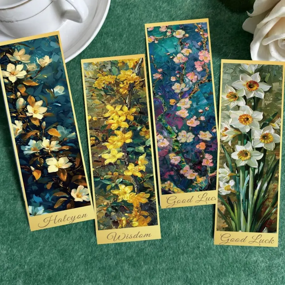 Annotated Book Marks Flower Painting Bookmarks Vintage Classical Reading Book Page Markings Reading Pages Decor Card Bookmarks