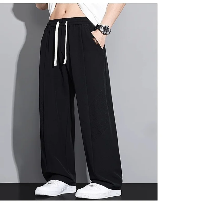 

Older pants for men in summer, thin fit, loose straight leg, summer drape, lazy and relaxed, sporty and casual pants