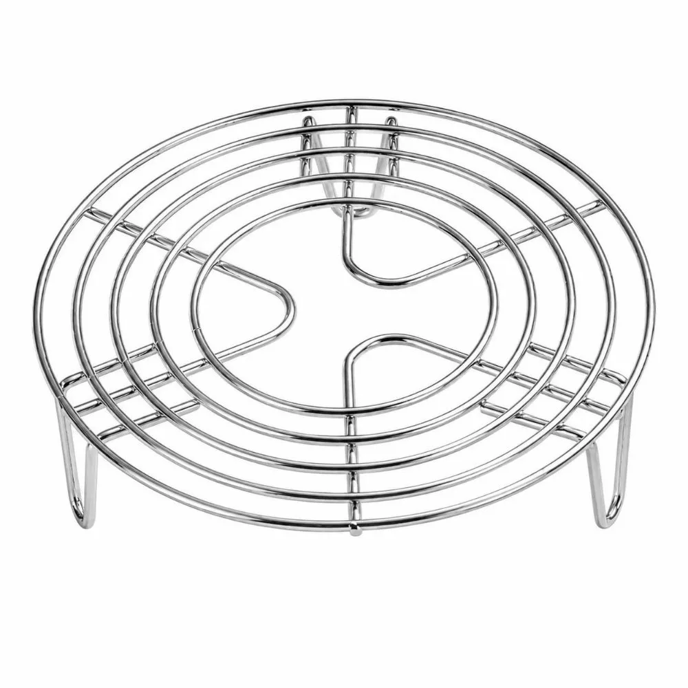Durable Stainless Steel Steamer Rack Round Thickened Steel Wire Cooling Rack Elevated Leg Food Stand Cooling